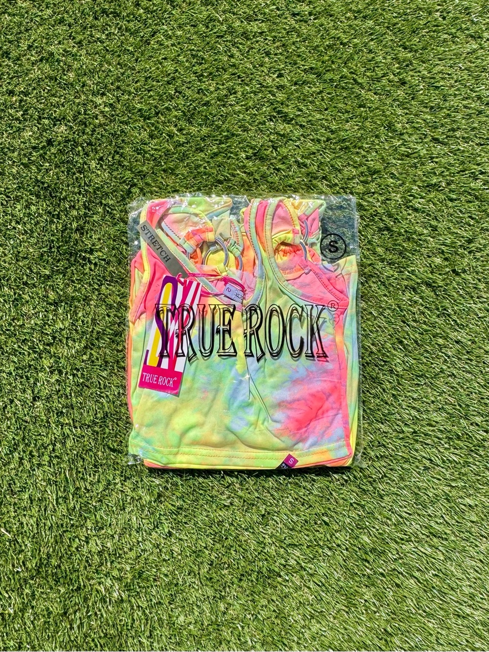 NWT True Rock Tie Dye 2 Piece Ring Cut Out Crop Top / Leggings Festival Rave Y2K